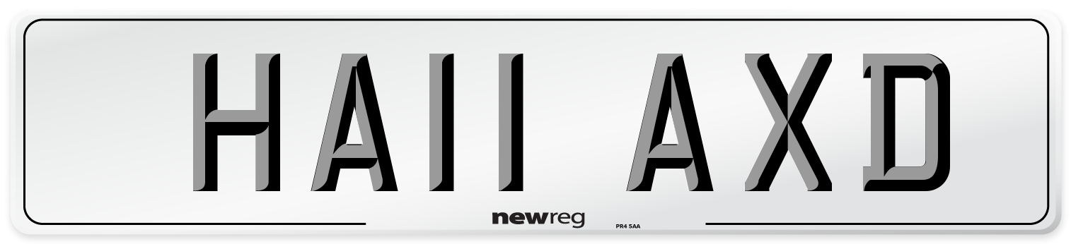 HA11 AXD Number Plate from New Reg